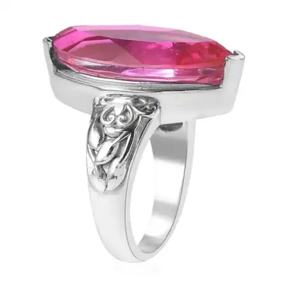 Radiant Orchid Quartz  Solitaire Ring - Picture 4 of 10